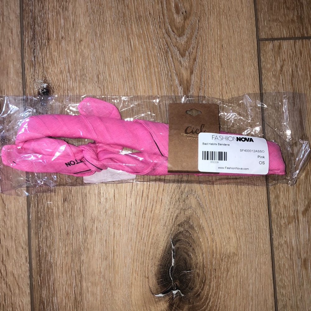 Pink “Bad Habits” Bandana from Fashion Nova